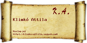 Klimkó Attila névjegykártya