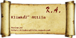 Klimkó Attila névjegykártya