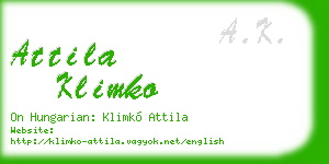 attila klimko business card
